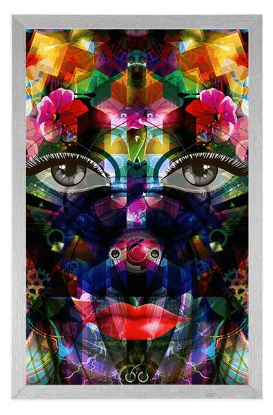 Poster chipul feminin abstract