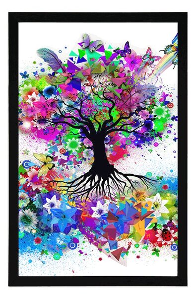 Poster copac floral plin de culori