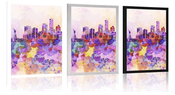 Poster New York în design de acuarelă