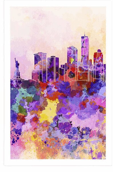 Poster New York în design de acuarelă