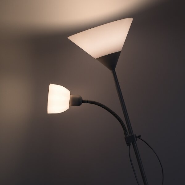 Brilagi - Lampadar ARIANA 1xE27/100W/230V + 1xE14/25W alb
