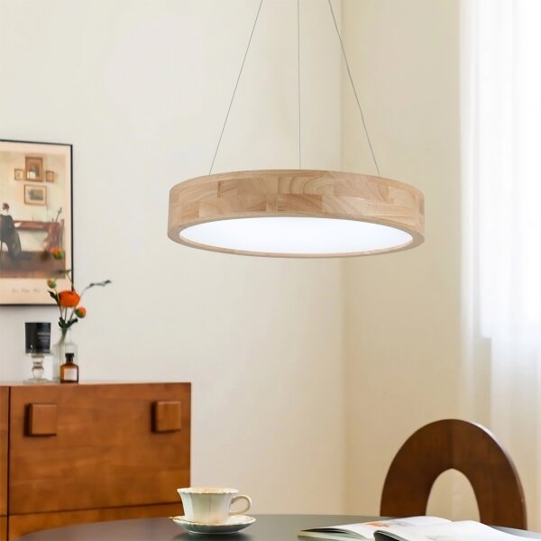 Brilagi -LED Lustră suspendată pe cablu FALCON WOOD LED/30W/230V 3000/4000/6000K 45 cm lemn