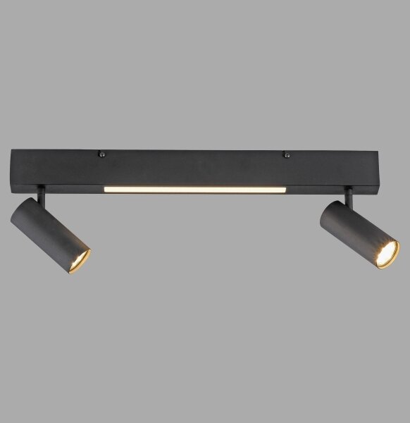 Schöner Wohnen 11793-18 - Spot LED DANTE 2xGU10/10W+LED/7,2W negru