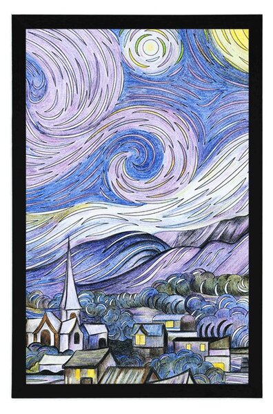 Poster reproducere Noapte înstelată - Vincent van Gogh