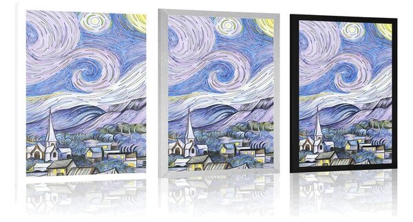 Poster reproducere Noapte înstelată - Vincent van Gogh