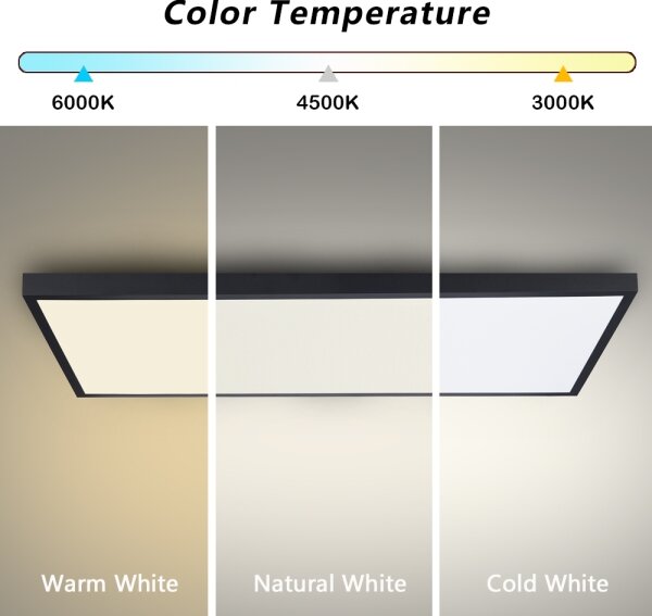 Brilagi - LED Plafonieră LED pentru baie FRAME, 96W, 230V, 120x60 cm, IP44, negru
