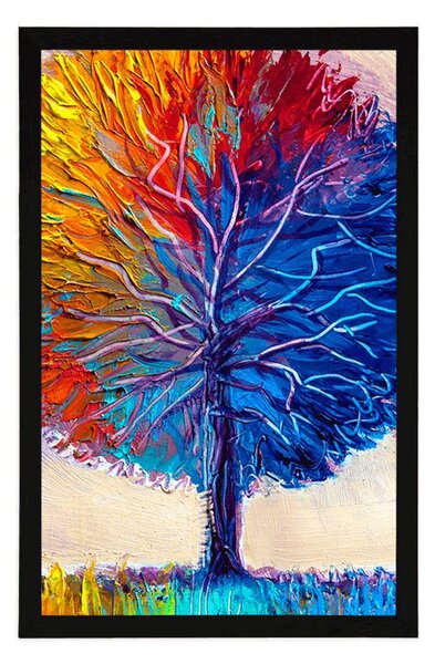 Poster copac colorat de acuarelă