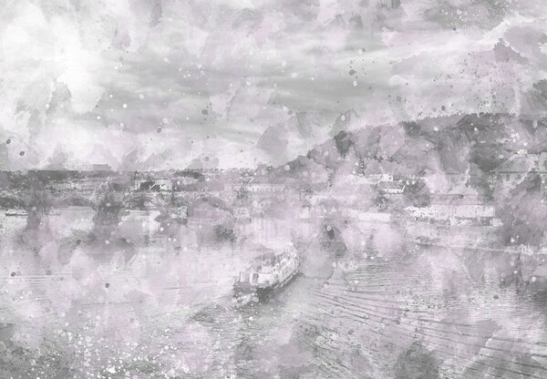 Fototapet - Oraș, acuarelă (147x102 cm)