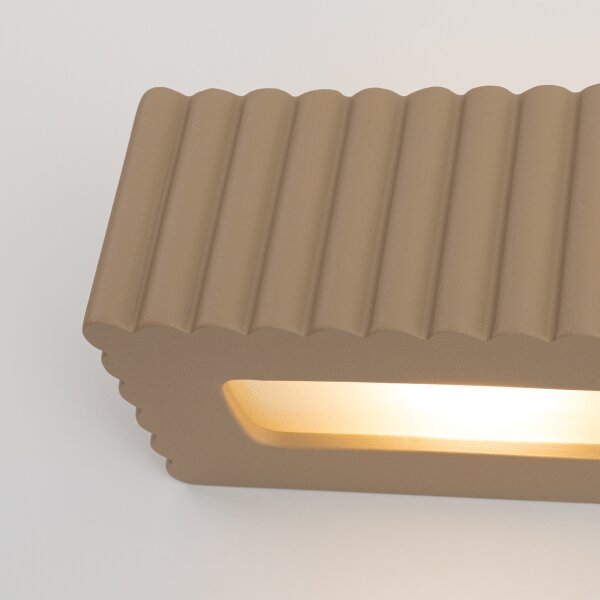 Sollux SL.1887 - Aplica de perete RIGATA 1xE27/15W/230V ceramică/taupe