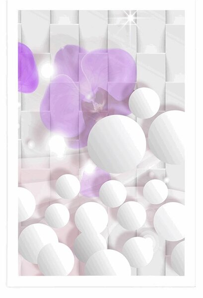 Poster orhidee pe fundal abstract