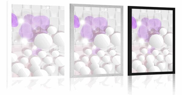 Poster orhidee pe fundal abstract