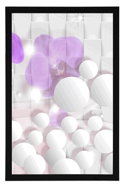 Poster orhidee pe fundal abstract