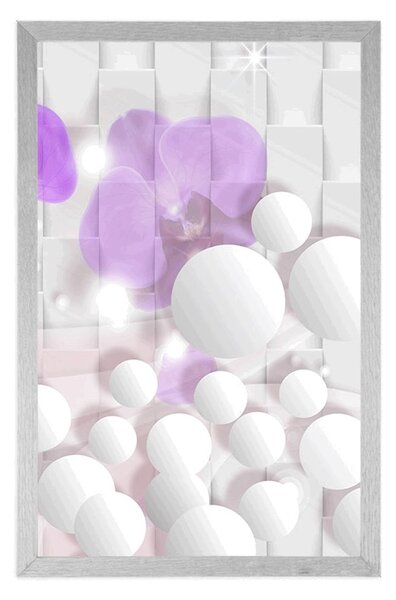 Poster orhidee pe fundal abstract