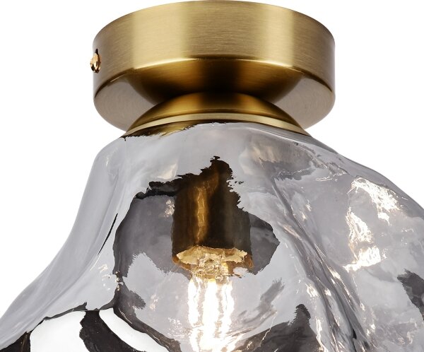 Plafonieră CRISTAL 1xE14/15W/230V alamă/negru fumuriu