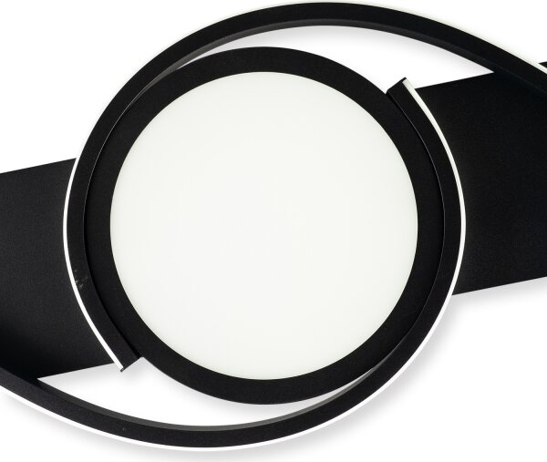 Brilagi - Plafonieră LED dimabilă TWIRL 38W/230V, neagră, cu telecomandă