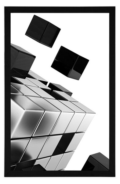 Poster cubul strategic în design alb-negru