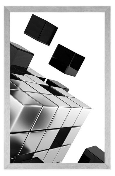Poster cubul strategic în design alb-negru