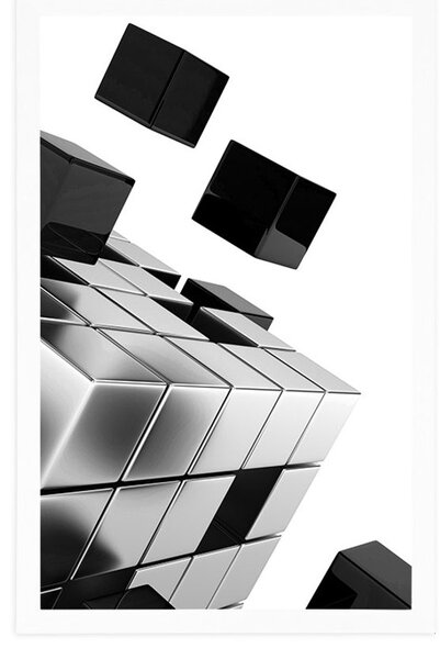 Poster cubul strategic în design alb-negru