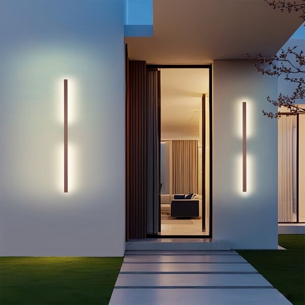 Brilagi - LUNA Aplică LED pentru exterior, 24 W, 230 V, 3000 K, IP65, 100 cm, maro, CRI 90
