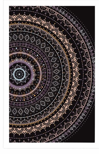 Poster Mandala cu model de soare în nuanțe de violet