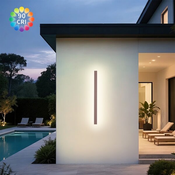 Brilagi-LED Aplică de perete pentru exterior LINEAR LED/22W/230V 3000K IP65 100 cm maro CRI 90