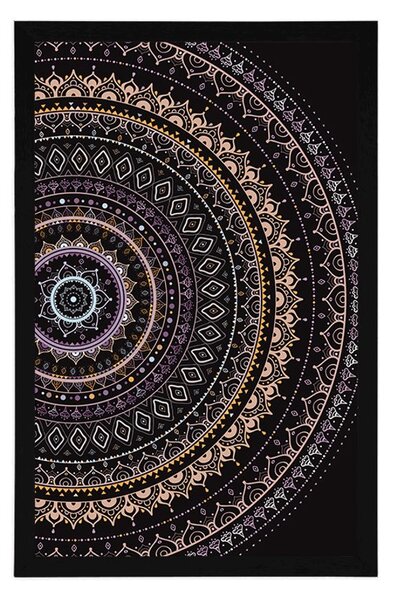 Poster Mandala cu model de soare în nuanțe de violet