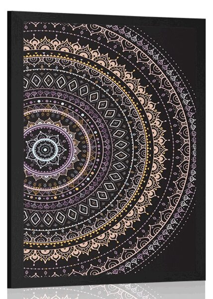 Poster Mandala cu model de soare în nuanțe de violet