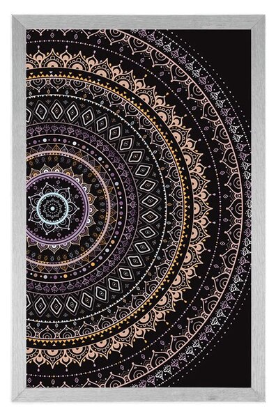 Poster Mandala cu model de soare în nuanțe de violet