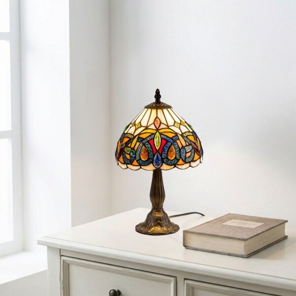 Brilagi - Lampă de masă Tiffany LUISA din vitralii 1xE14/40W/230V
