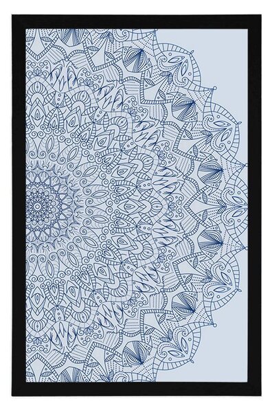Poster Mandala detaliată în culoarea albastră