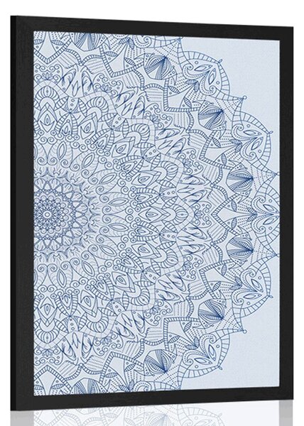Poster Mandala detaliată în culoarea albastră
