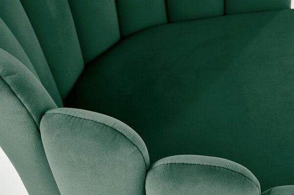 Scaun tapitat K410, verde/negru, stofa catifelata/metal, 65x62x85 cm