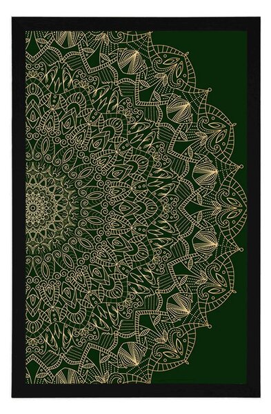 Poster Mandala decorativă detaliată în culoarea verde