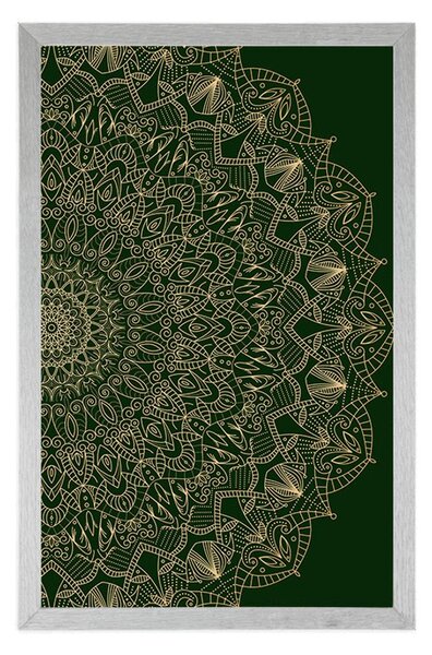 Poster Mandala decorativă detaliată în culoarea verde