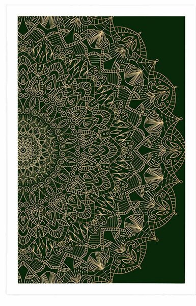 Poster Mandala decorativă detaliată în culoarea verde