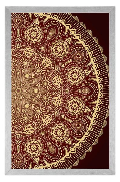 Poster Mandala decorative cu dantela de culoare vișiniu