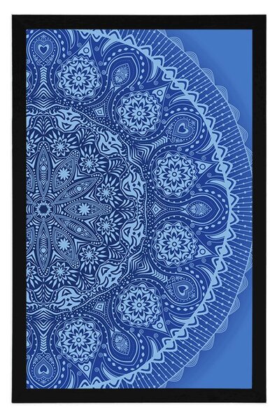 Poster Mandala ornamentale cu dantela de culoare albastra