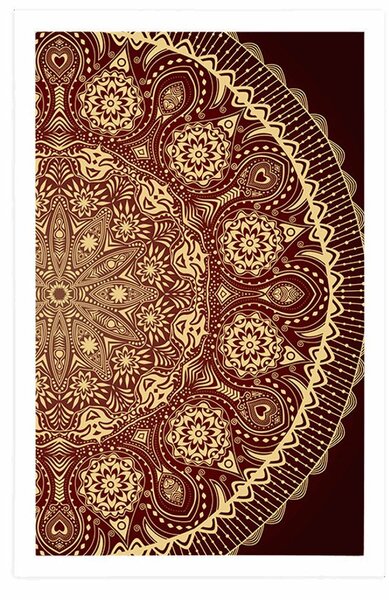 Poster Mandala decorative cu dantela de culoare vișiniu
