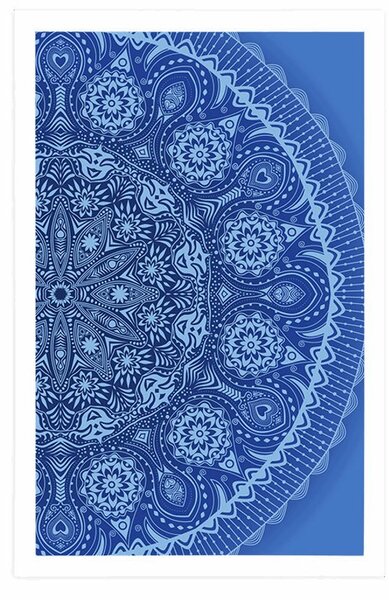 Poster Mandala ornamentale cu dantela de culoare albastra