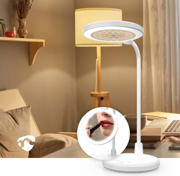 Nedis LTLRM11WT - Lampă LED dimmabilă, reîncărcabilă, tactilă LED/6W/1200 mAh 3000/4000/5700K alb