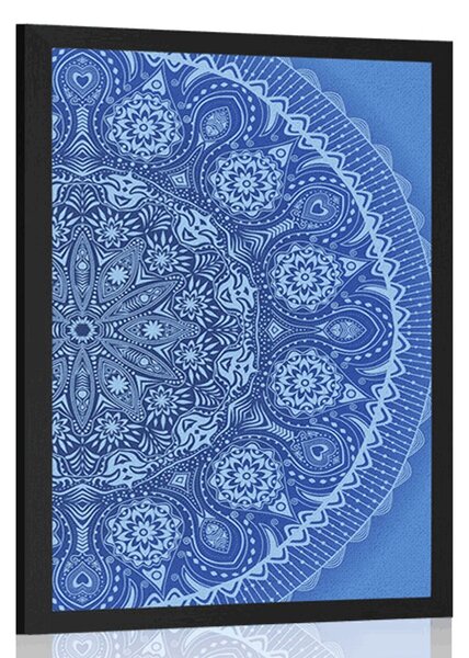 Poster Mandala ornamentale cu dantela de culoare albastra