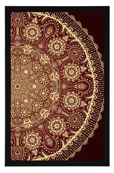 Poster Mandala decorative cu dantela de culoare vișiniu