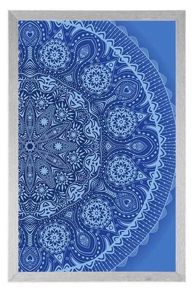 Poster Mandala ornamentale cu dantela de culoare albastra