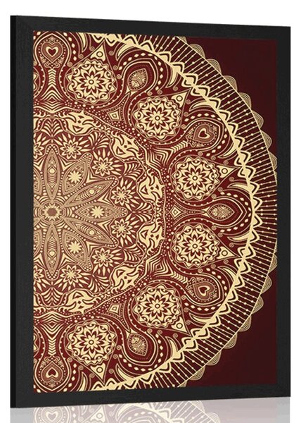 Poster Mandala decorative cu dantela de culoare vișiniu