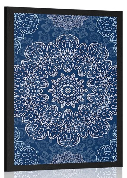 Poster Mandala albastre cu model abstract