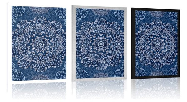 Poster Mandala albastre cu model abstract