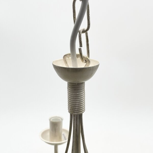 Candelabru cu lanț ANTON 5xE14/60W/230V alb patinat