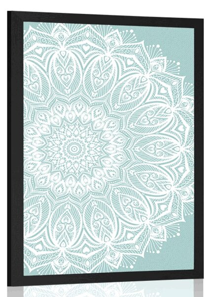 Poster Mandala de armonie pe fundal albastru