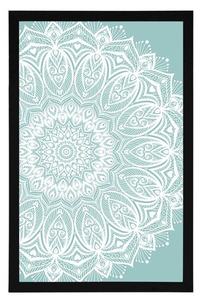 Poster Mandala de armonie pe fundal albastru