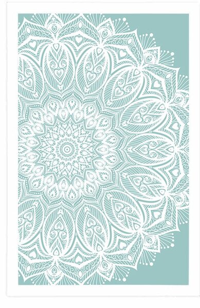Poster Mandala de armonie pe fundal albastru